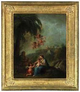 The Holy Family In Egypt by Francesco Zuccarelli