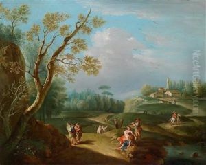 Eineweite Landschaft Mit Hirten Und Musikanten by Francesco Zuccarelli