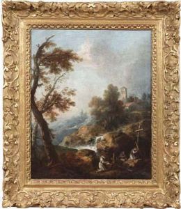 Paesaggio Con Monaci In Preghiera by Francesco Zuccarelli