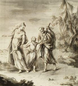 Die Heilige Familie Auf Der Flucht Nach Agypten by Francesco Zuccarelli
