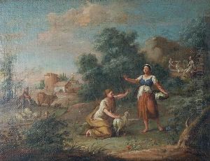 Scenapastorale Con Contadini E Lavandaie