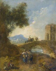 Capriccio Mit Ruine, Brucke Und Figurenstaffage Capriccio Mit Ruine, Brucke Und Figurenstaffage