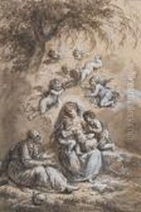 The Holy Family With The Infant Saint John The Baptist by Francesco Zuccarelli