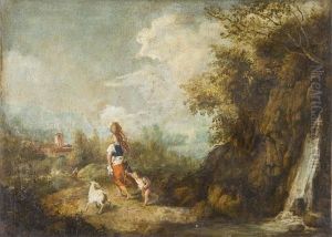 Paesaggio Con Cascatella by Francesco Zuccarelli