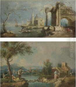 A Set Of Four Capriccio Scenes Of The Venetian Laguna A Set Of Four Capriccio Scenes Of The Venetian Laguna
