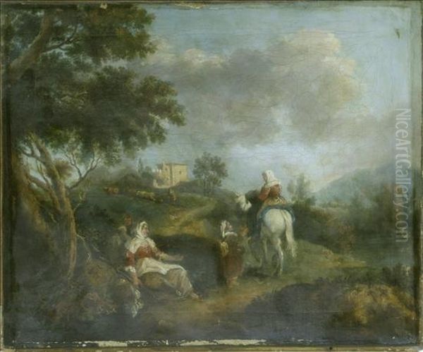 Travellers In A Landscape - view 1