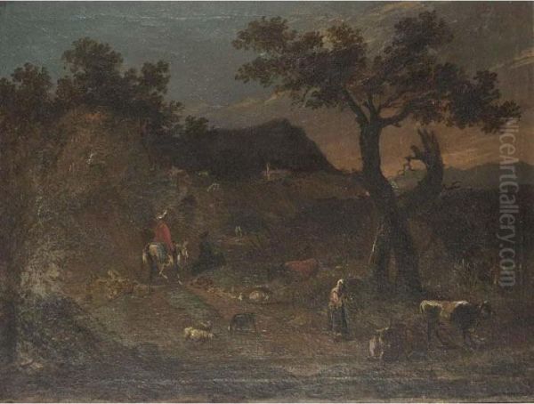 A Landscape With A Traveller On A Path And A Sherperdess Tending Her Flock - view 1