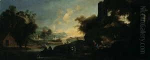 Weite Flusslandschaft Mit Bauerlicher Staffage. by Francesco Zuccarelli