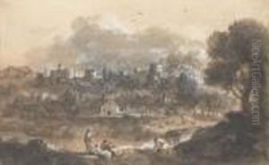 Un Paysage Avec Des Bergers Au Premier Plan by Francesco Zuccarelli