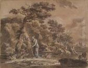 A Pair Of Landscapes: The Return
Of The Prodigal Son And Ashepherdess With A Boy And Their Flock A Pair Of Landscapes: The Return
Of The Prodigal Son And Ashepherdess With A Boy And Their Flock