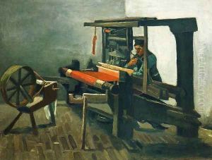 Weaver Facing Left With Spinning Wheel