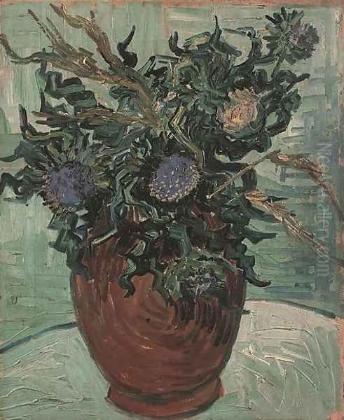 Vase With Flower And Thistles - view 1