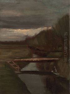 Footbridge Across A Ditch by Vincent Van Gogh