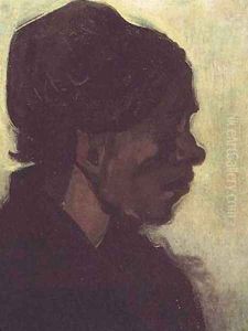 Head Of A Brabant Peasant Woman With Dark Cap by Vincent Van Gogh