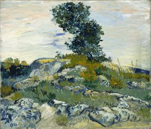 Rocks With Oak Tree by Vincent Van Gogh