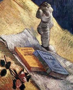 Still Life With Plaster Statuette A Rose And Two Novels by Vincent Van Gogh