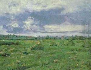 Wheat Fields With Stacks by Vincent Van Gogh