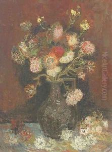 Vase With Asters And Phlox by Vincent Van Gogh