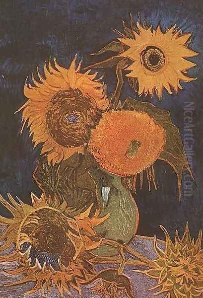 Vase With Five Sunflowers - view 1