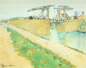 The Langlois Bridge At Arles With Road Alongside The Canal by Vincent Van Gogh