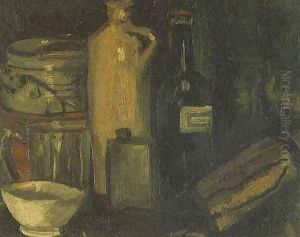 Still Life With Pots Jar And Bottles