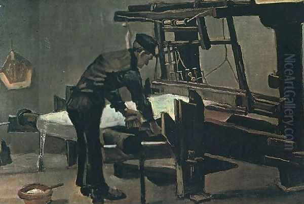 Weaver Standing In Front Of A Loom - view 1