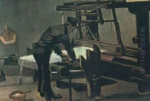 Weaver Standing In Front Of A Loom by Vincent Van Gogh
