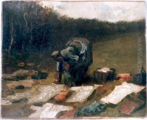 Peasant Woman Laundering by Vincent Van Gogh