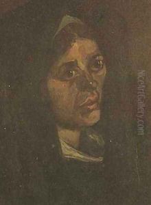 Head Of A Peasant Woman In A Green Shawl