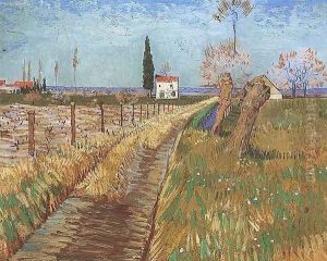 Path Through A Field With Willows by Vincent Van Gogh