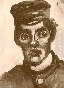 Head Of A Young Peasant In A Peaked Cap II by Vincent Van Gogh
