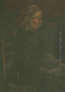 Peasant Woman Seated With White Cap by Vincent Van Gogh