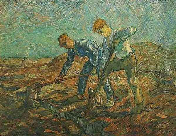 Two Peasants Digging - view 1