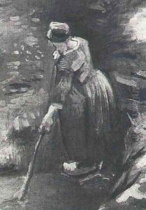 Peasant Woman Raking by Vincent Van Gogh