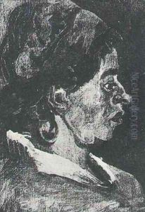 Head Of A Peasant Woman With Dark Cap IX by Vincent Van Gogh