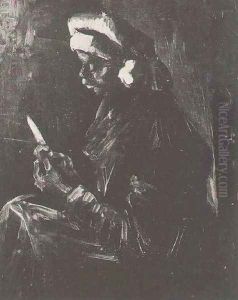 Peasant Woman Peeling Potatoes II by Vincent Van Gogh