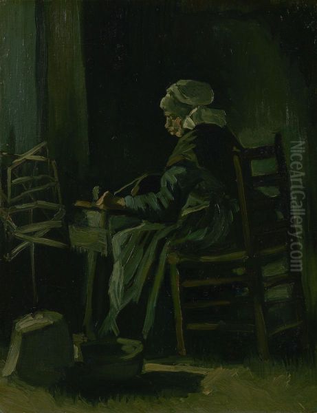 Woman Winding Yarn - view 1