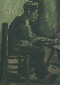 Peasant Sitting At A Table by Vincent Van Gogh