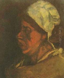 Head Of A Peasant Woman With White Cap VII by Vincent Van Gogh
