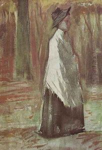 Woman in the Woods by Vincent Van Gogh