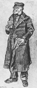 Old Man in the Almshouse Holding a Glass and a Handkerchief by Vincent Van Gogh