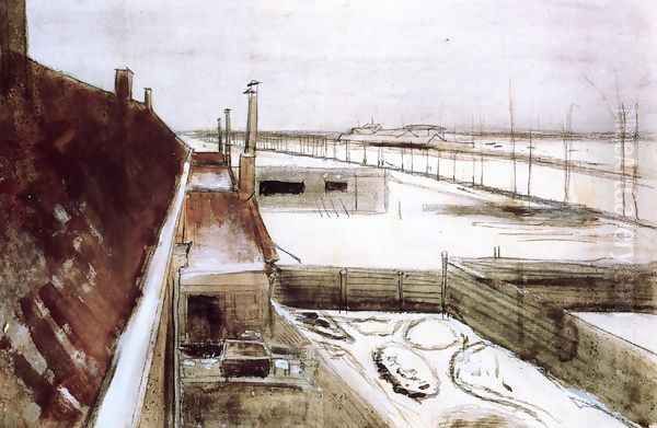 View from the Window of Vincent's Studio in Winter - view 1