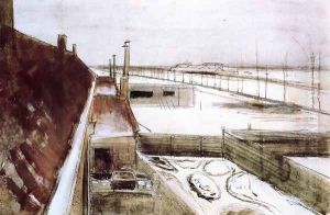 View from the Window of Vincent's Studio in Winter by Vincent Van Gogh