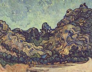 Mountains at Saint-Remy with Dark Cottage