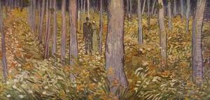 Sous-bois avec deux personnages 1890 thumbnail