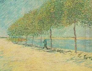 Promenade sur les berges près d'Asnières 1887