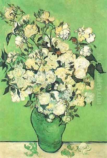Still Life Pink Roses In A Vase 1890 - view 1