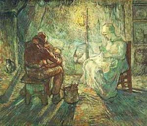 Evening The Watch (After Millet) 1889