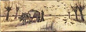 Ox Cart In The Snow