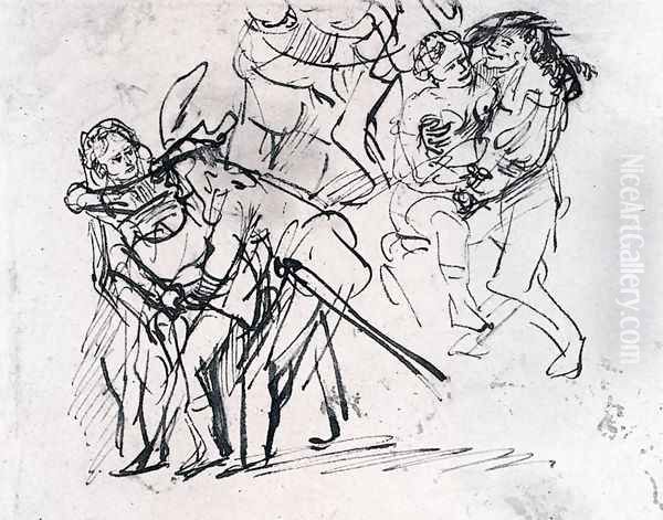 Three Sketches Of The Prodigal Son With A Whore (detail) - view 1